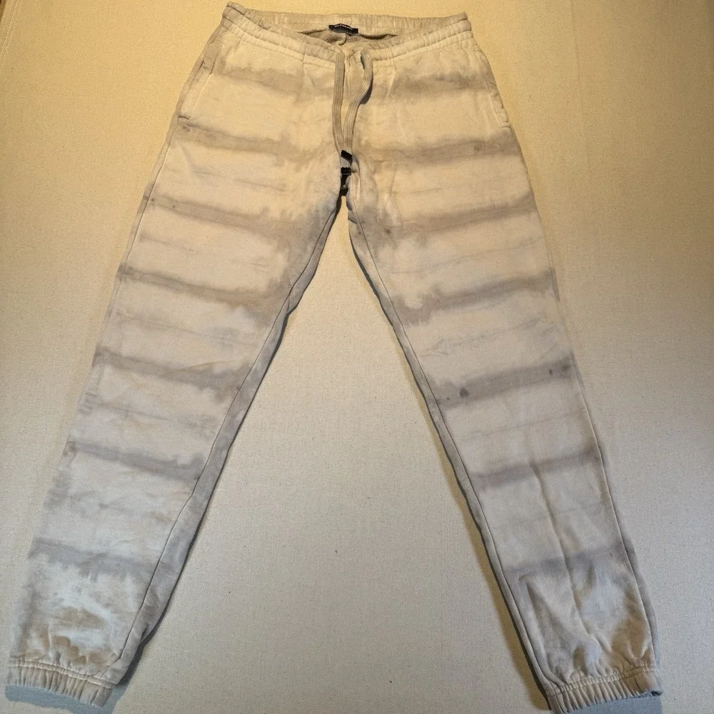 Talentless Men/Womens Heavyweight Sweatpants White Gray  Striped Size Medium